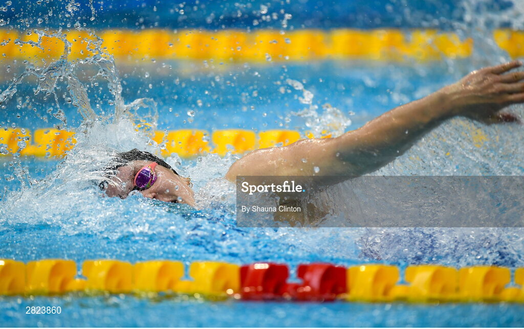 23 May 2024; Grace Davison of Ards Swimming Club competes in the Women's 100m Freestyle Heats during day two of the Ireland Olympic Swimming Trials at the National Aquatic Centre on the Sport Ireland Campus in Dublin. Photo by Shauna Clinton/Sportsfile