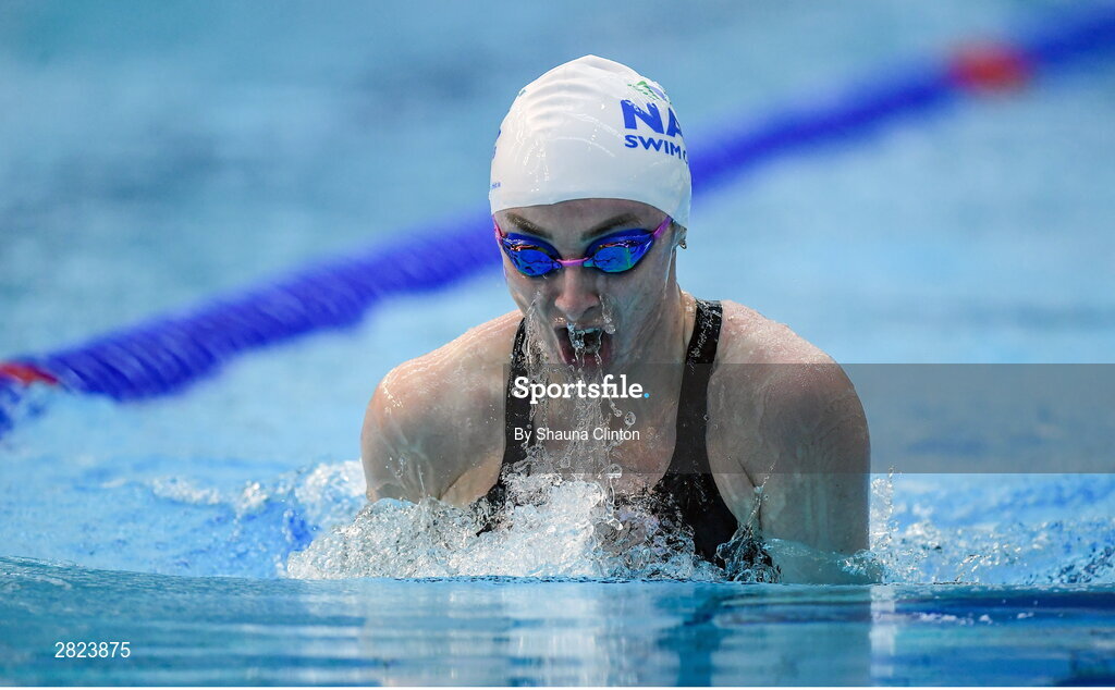 23 May 2024; Ellen Keane of National Centre Dublin competes in the Women's 100m Breaststroke Heats during day two of the Ireland Olympic Swimming Trials at the National Aquatic Centre on the Sport Ireland Campus in Dublin. Photo by Shauna Clinton/Sportsfile
