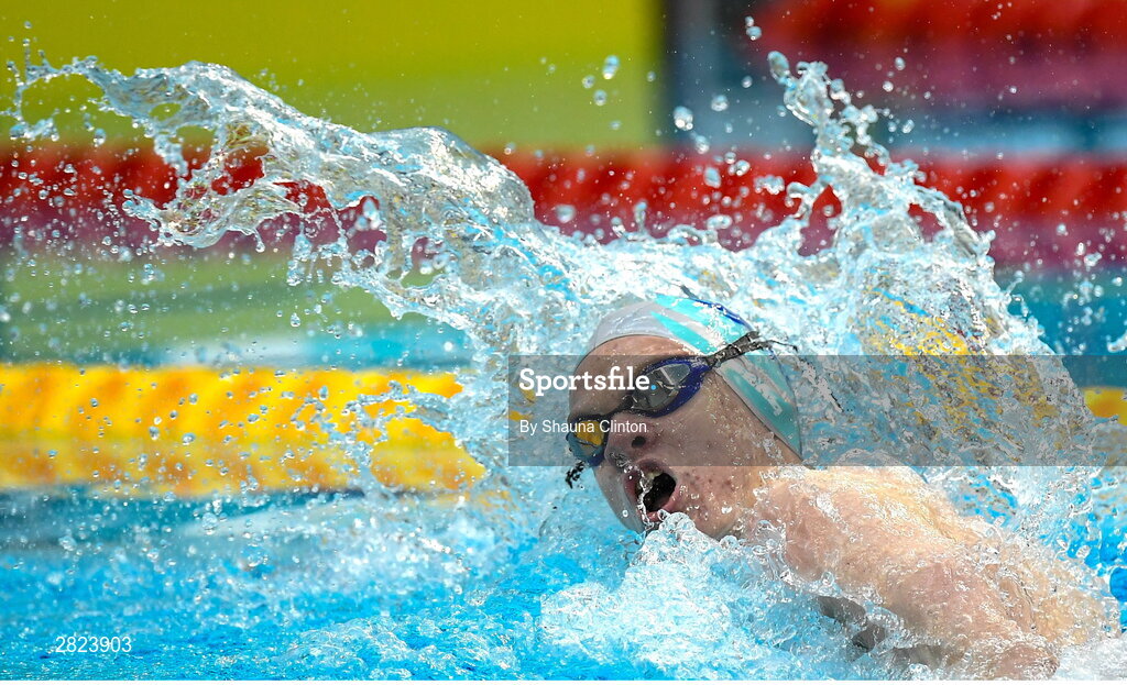 23 May 2024; Rory Hanley of TITAN-ZZ competes in the Men's 50m Freestyle Heats during day two of the Ireland Olympic Swimming Trials at the National Aquatic Centre on the Sport Ireland Campus in Dublin. Photo by Shauna Clinton/Sportsfile