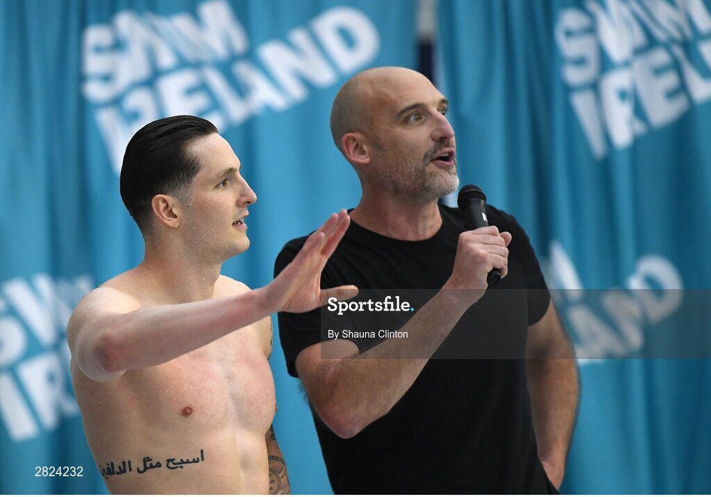 23 May 2024; Tom Fannon of National Centre Dublin Laser celebrates after winning the Men's 50m Freestyle A Final, with a time of 21:94, setting a new personal record, Irish record and qualifying for the 2024 Olympics Games, during day two of the Ireland Olympic Swimming Trials at the National Aquatic Centre on the Sport Ireland Campus in Dublin. Photo by Shauna Clinton/Sportsfile