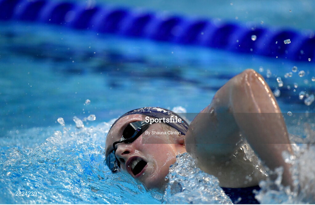 23 May 2024; Jessica Purcell of Aer Lingus Swimming Club competes in the Women's 1500m Freestyle Final during day two of the Ireland Olympic Swimming Trials at the National Aquatic Centre on the Sport Ireland Campus in Dublin. Photo by Shauna Clinton/Sportsfile