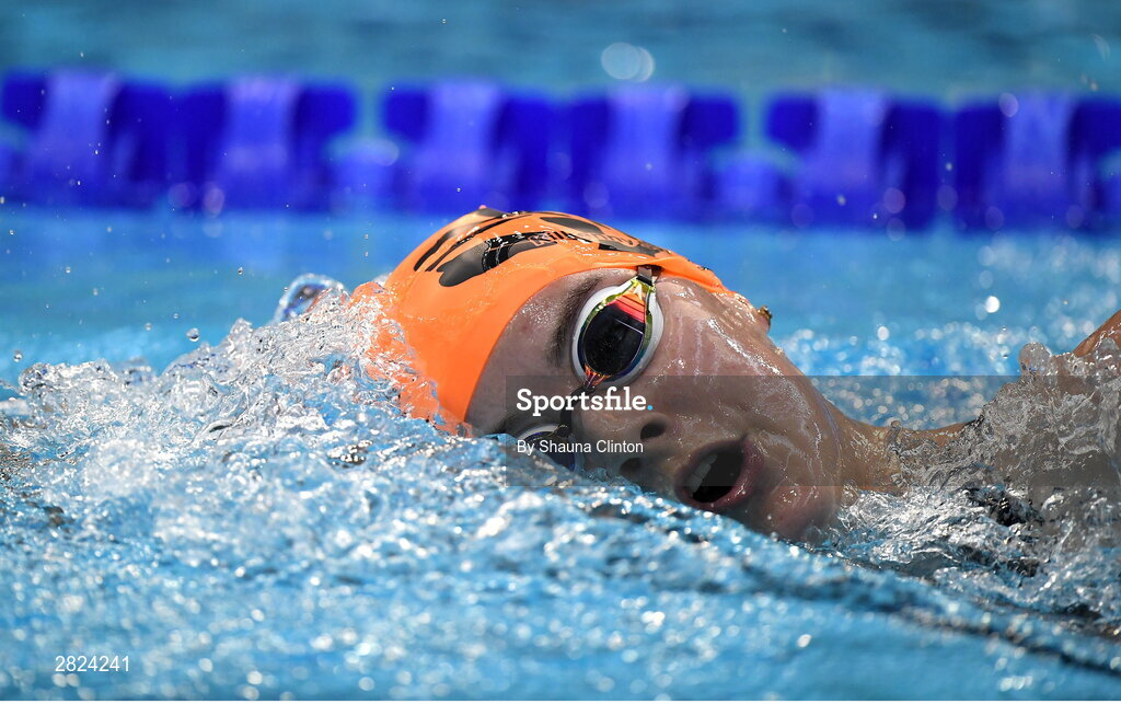 23 May 2024; Nessa Godden of Kilkenny Swimming Club competes in the Women's 1500m Freestyle Final during day two of the Ireland Olympic Swimming Trials at the National Aquatic Centre on the Sport Ireland Campus in Dublin. Photo by Shauna Clinton/Sportsfile