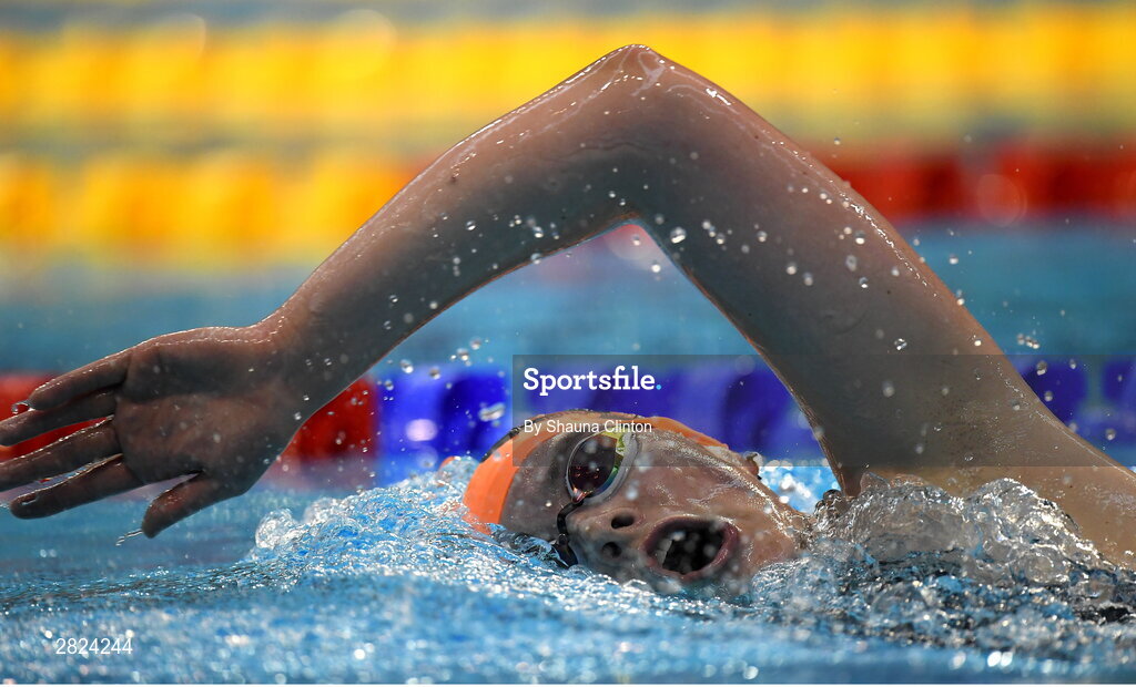 23 May 2024; Nessa Godden of Kilkenny Swimming Club competes in the Women's 1500m Freestyle Final during day two of the Ireland Olympic Swimming Trials at the National Aquatic Centre on the Sport Ireland Campus in Dublin. Photo by Shauna Clinton/Sportsfile