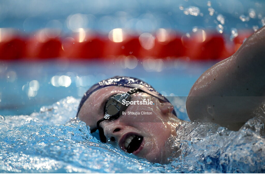 23 May 2024; Nessa Godden of Kilkenny Swimming Club competes in the Women's 1500m Freestyle Final during day two of the Ireland Olympic Swimming Trials at the National Aquatic Centre on the Sport Ireland Campus in Dublin. Photo by Shauna Clinton/Sportsfile