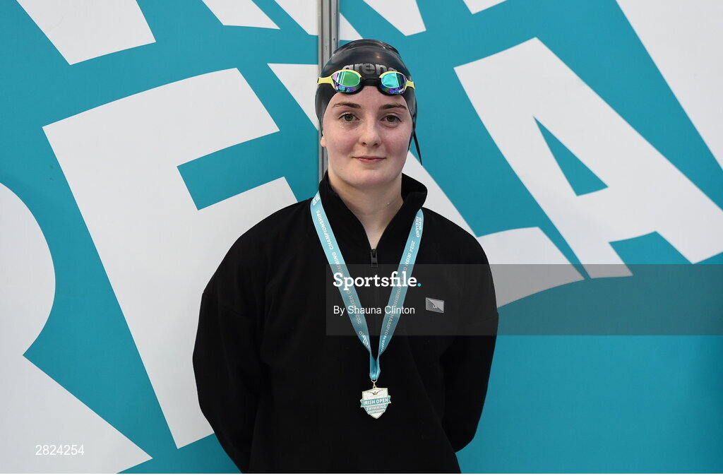 23 May 2024; Ella Carroll of Nat Centre Limerick after winning in the Women's 1500m Freestyle Final during day two of the Ireland Olympic Swimming Trials at the National Aquatic Centre on the Sport Ireland Campus in Dublin. Photo by Shauna Clinton/Sportsfile