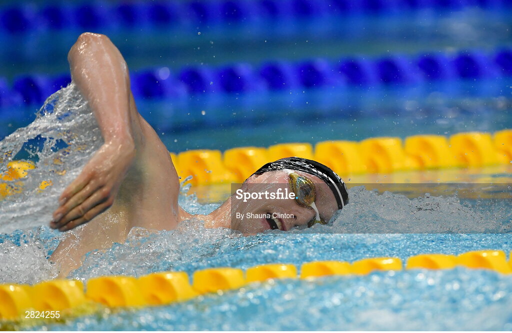 23 May 2024; Nathan Wiffen of Larne Swimming Club competes in the Men's 800m Freestyle during day two of the Ireland Olympic Swimming Trials at the National Aquatic Centre on the Sport Ireland Campus in Dublin. Photo by Shauna Clinton/Sportsfile