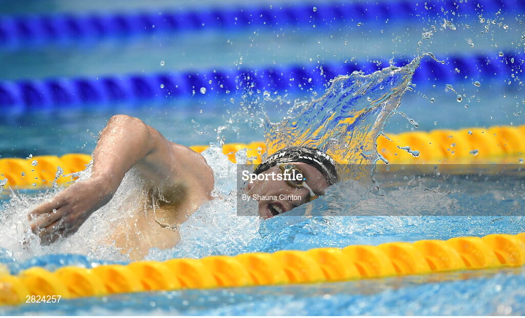 23 May 2024; Daniel Wiffen of Larne Swimming Club competes in the Men's 800m Freestyle during day two of the Ireland Olympic Swimming Trials at the National Aquatic Centre on the Sport Ireland Campus in Dublin. Photo by Shauna Clinton/Sportsfile