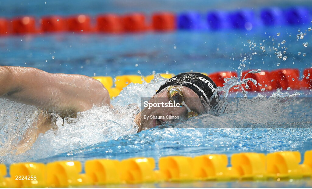 23 May 2024; Daniel Wiffen of Larne Swimming Club competes in the Men's 800m Freestyle during day two of the Ireland Olympic Swimming Trials at the National Aquatic Centre on the Sport Ireland Campus in Dublin. Photo by Shauna Clinton/Sportsfile