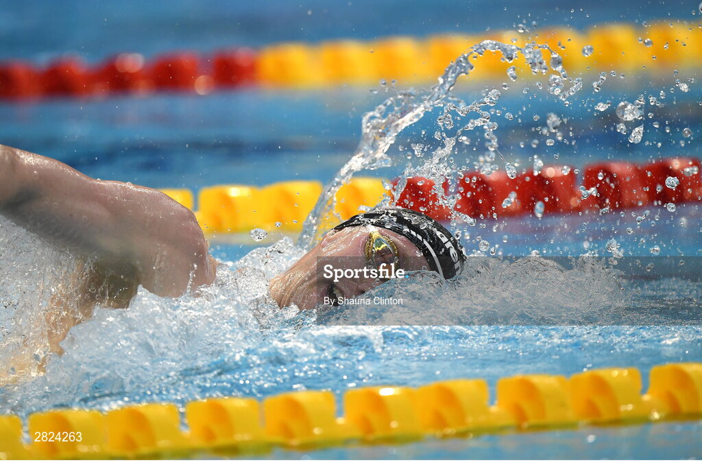23 May 2024; Daniel Wiffen of Larne Swimming Club competes in the Men's 800m Freestyle during day two of the Ireland Olympic Swimming Trials at the National Aquatic Centre on the Sport Ireland Campus in Dublin. Photo by Shauna Clinton/Sportsfile