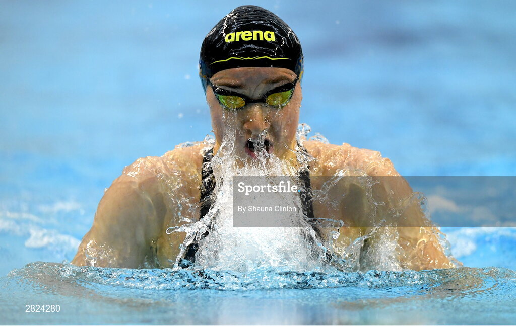 23 May 2024; Niamh Coyne of National Centre Dublin Tallaght competes in the Women's 100m Breaststroke Finals during day two of the Ireland Olympic Swimming Trials at the National Aquatic Centre on the Sport Ireland Campus in Dublin. Photo by Shauna Clinton/Sportsfile