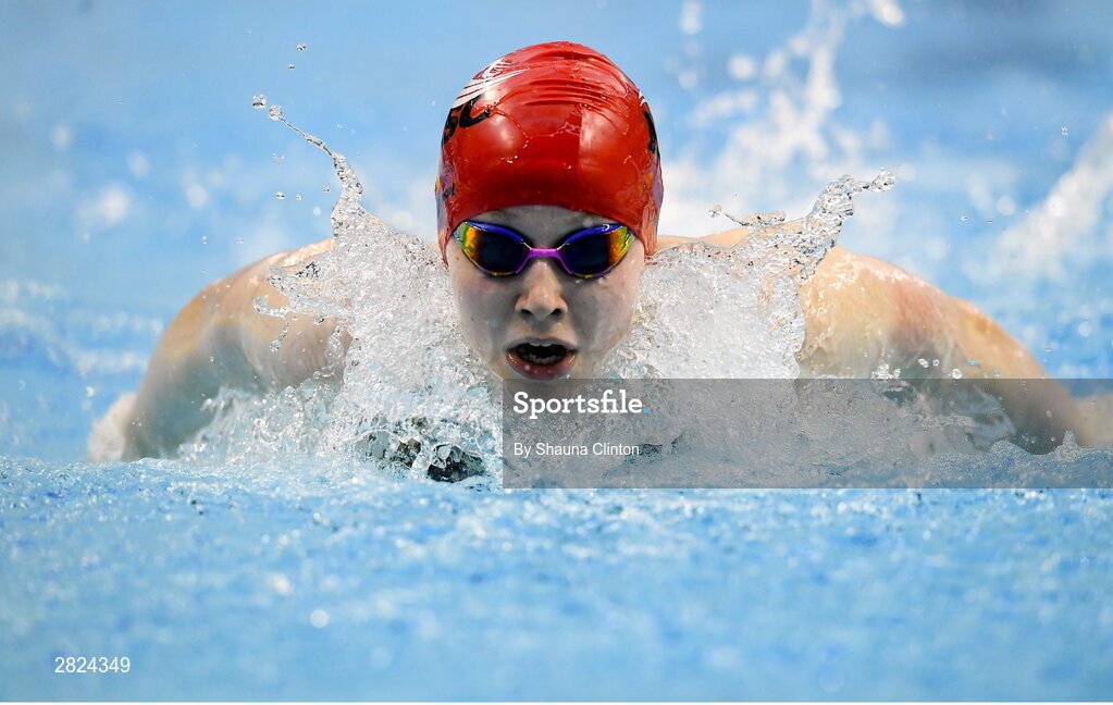 23 May 2024; Alana Burns-Atkin of Banbridge competes in the Women's 100m Butterfly Finals during day two of the Ireland Olympic Swimming Trials at the National Aquatic Centre on the Sport Ireland Campus in Dublin. Photo by Shauna Clinton/Sportsfile Photo by Shauna Clinton/Sportsfile