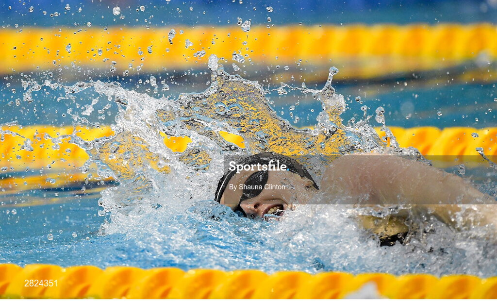 23 May 2024; Danielle Hill of Larne Swimming Club competes in the Women's 100m Freestyle Finals during day two of the Ireland Olympic Swimming Trials at the National Aquatic Centre on the Sport Ireland Campus in Dublin. Photo by Shauna Clinton/Sportsfile