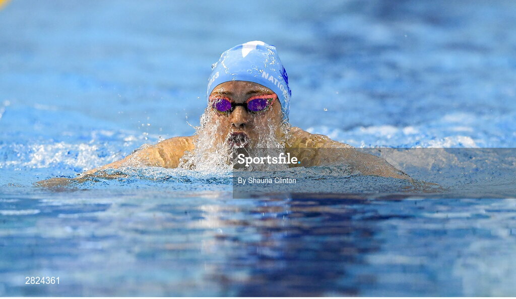 23 May 2024; Amy Noble of Asgard Swimming Club competes in the Women's 200m Individual Medley Finals during day two of the Ireland Olympic Swimming Trials at the National Aquatic Centre on the Sport Ireland Campus in Dublin. Photo by Shauna Clinton/Sportsfile