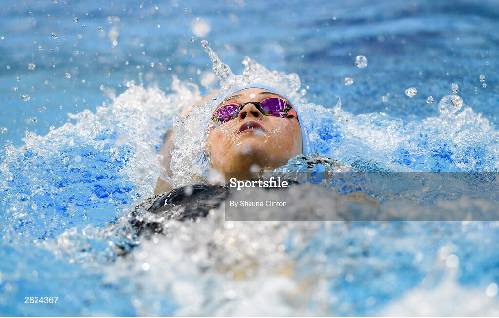 23 May 2024; Amy Noble of Asgard Swimming Club competes in the Women's 200m Individual Medley Finals during day two of the Ireland Olympic Swimming Trials at the National Aquatic Centre on the Sport Ireland Campus in Dublin. Photo by Shauna Clinton/Sportsfile