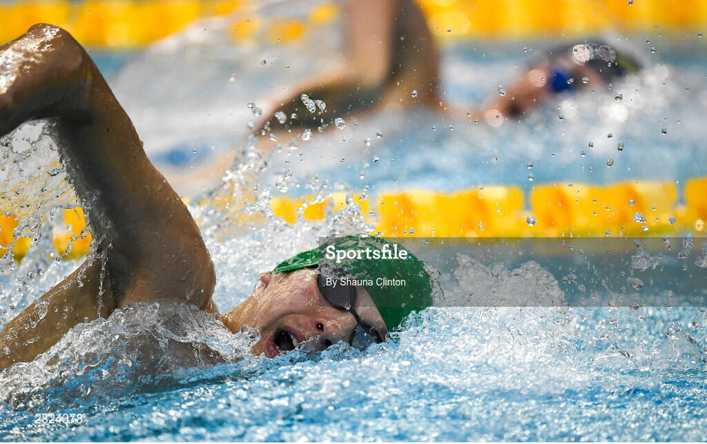 23 May 2024; Seán O'Connor of Ennis Swimming Club competes in the Men's 200m Freestyle Finals during day two of the Ireland Olympic Swimming Trials at the National Aquatic Centre on the Sport Ireland Campus in Dublin. Photo by Shauna Clinton/Sportsfile
