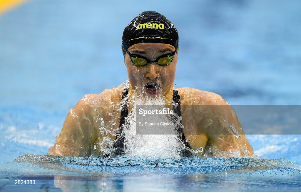 23 May 2024; Niamh Coyne of National Centre Dublin Tallaght competes in the Women's 100m Breaststroke Finals during day two of the Ireland Olympic Swimming Trials at the National Aquatic Centre on the Sport Ireland Campus in Dublin. Photo by Shauna Clinton/Sportsfile