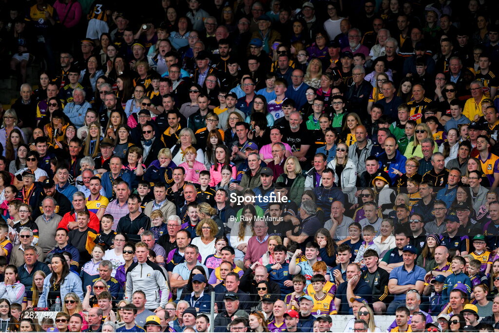 26 May 2024; A section of the 18,785 supporters, in the Main Stand, during the Leinster GAA Hurling Senior Championship Round 5 match between Kilkenny and Wexford at UPMC Nowlan Park in Kilkenny. Photo by Ray McManus/Sportsfile