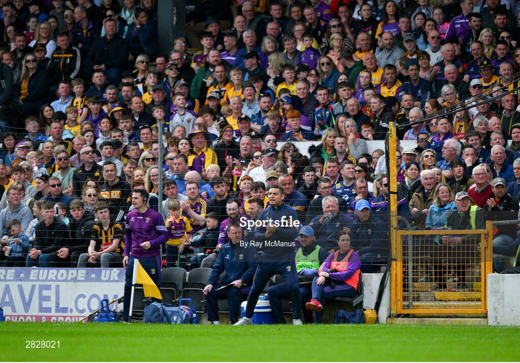 26 May 2024; Wexford manager Keith Rossiter during the Leinster GAA Hurling Senior Championship Round 5 match between Kilkenny and Wexford at UPMC Nowlan Park in Kilkenny. Photo by Ray McManus/Sportsfile