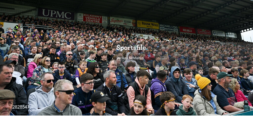 26 May 2024; A section of the 18,785 supporters, in Ardán Ó Cearbhaill, during the Leinster GAA Hurling Senior Championship Round 5 match between Kilkenny and Wexford at UPMC Nowlan Park in Kilkenny. Photo by Ray McManus/Sportsfile