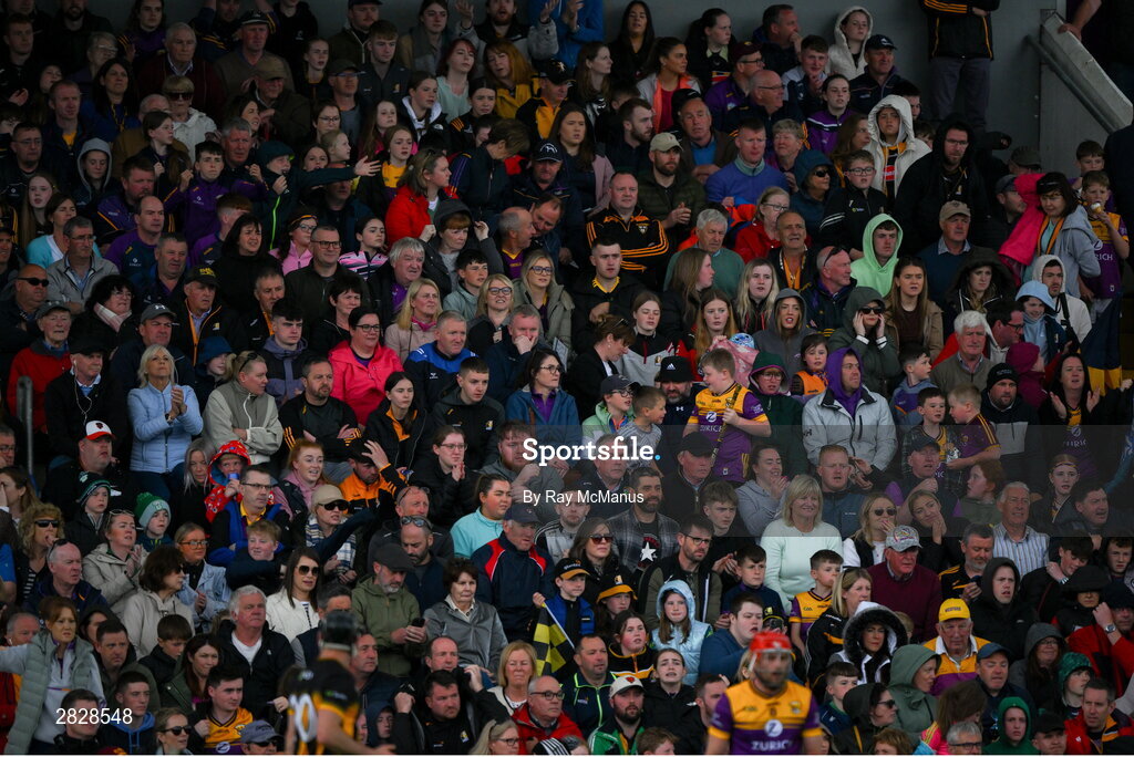 26 May 2024; A section of the 18,785 supporters, in Ardán Ó Cearbhaill, during the Leinster GAA Hurling Senior Championship Round 5 match between Kilkenny and Wexford at UPMC Nowlan Park in Kilkenny. Photo by Ray McManus/Sportsfile