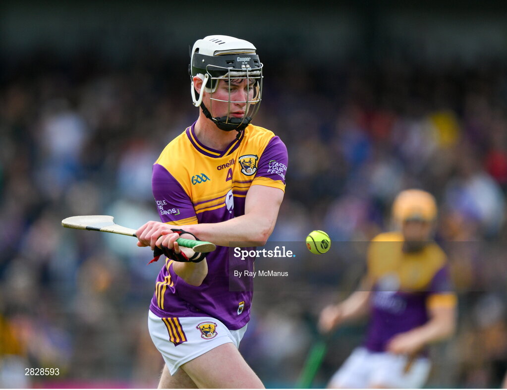 26 May 2024; Eoin Ryan of Wexford during the Leinster GAA Hurling Senior Championship Round 5 match between Kilkenny and Wexford at UPMC Nowlan Park in Kilkenny. Photo by Ray McManus/Sportsfile