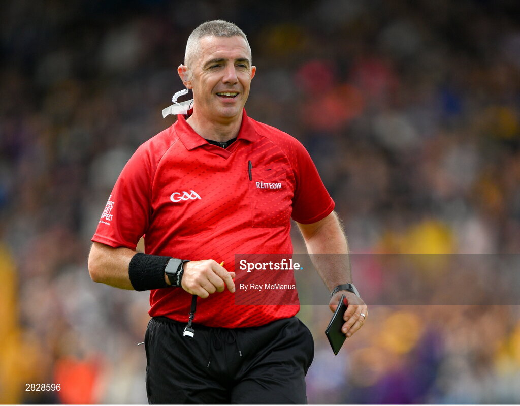 26 May 2024; Referee Liam Gordon during the Leinster GAA Hurling Senior Championship Round 5 match between Kilkenny and Wexford at UPMC Nowlan Park in Kilkenny. Photo by Ray McManus/Sportsfile