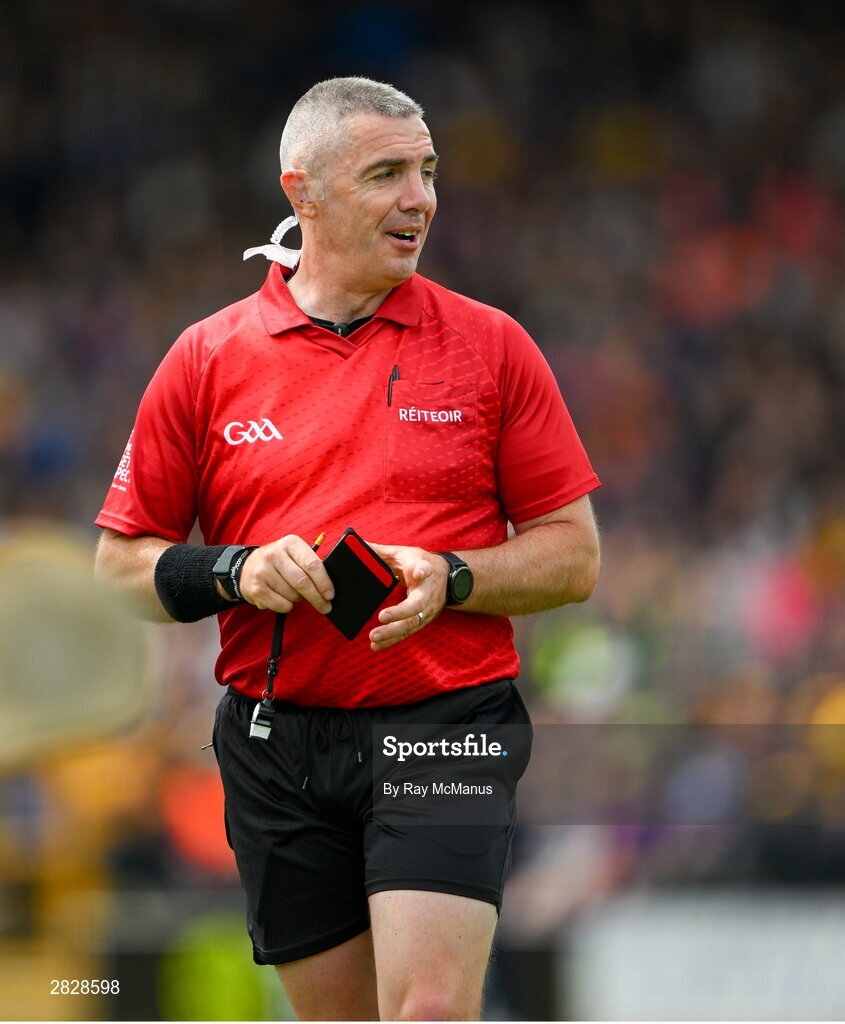 26 May 2024; Referee Liam Gordon during the Leinster GAA Hurling Senior Championship Round 5 match between Kilkenny and Wexford at UPMC Nowlan Park in Kilkenny. Photo by Ray McManus/Sportsfile