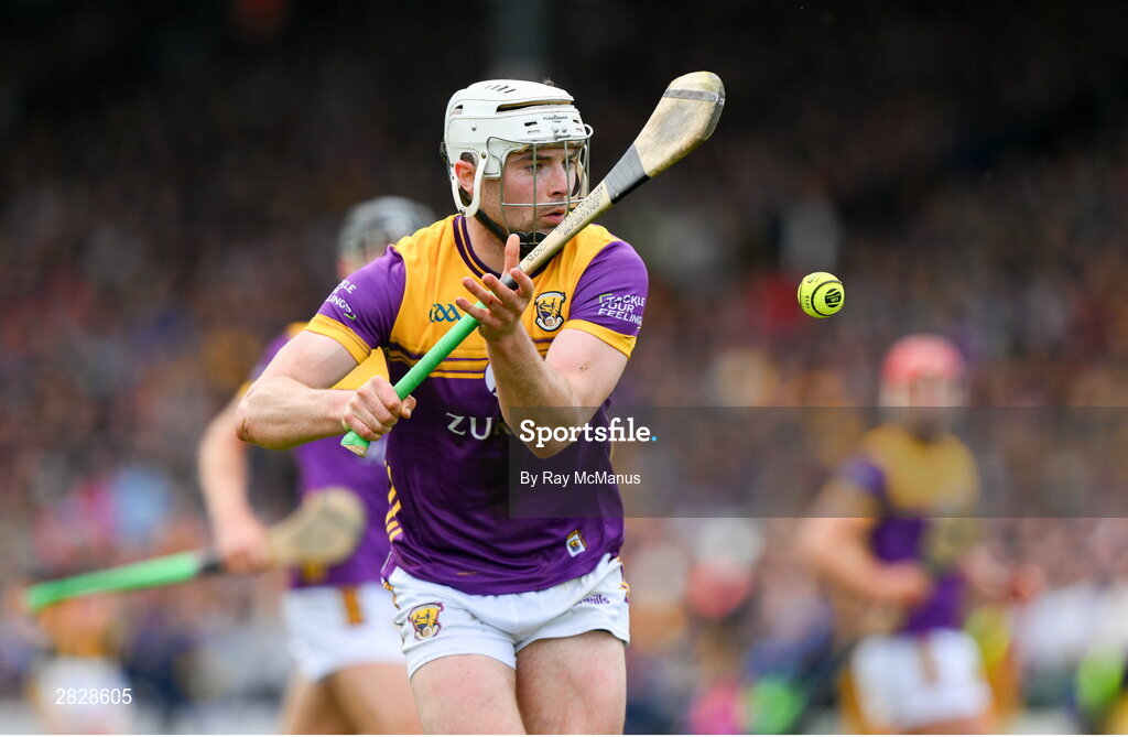 26 May 2024; Rory O'Connor of Wexford during the Leinster GAA Hurling Senior Championship Round 5 match between Kilkenny and Wexford at UPMC Nowlan Park in Kilkenny. Photo by Ray McManus/Sportsfile