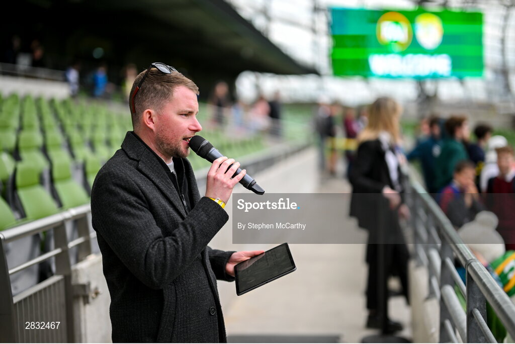 29 May 2024; Jamie Moore during the FAI Primary 5s Finals day at Aviva Stadium in Dublin. Photo by Stephen McCarthy/Sportsfile