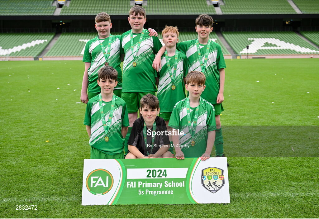 29 May 2024; Windfield NS, Galway, during the FAI Primary 5s Finals day at Aviva Stadium in Dublin. Photo by Stephen McCarthy/Sportsfile