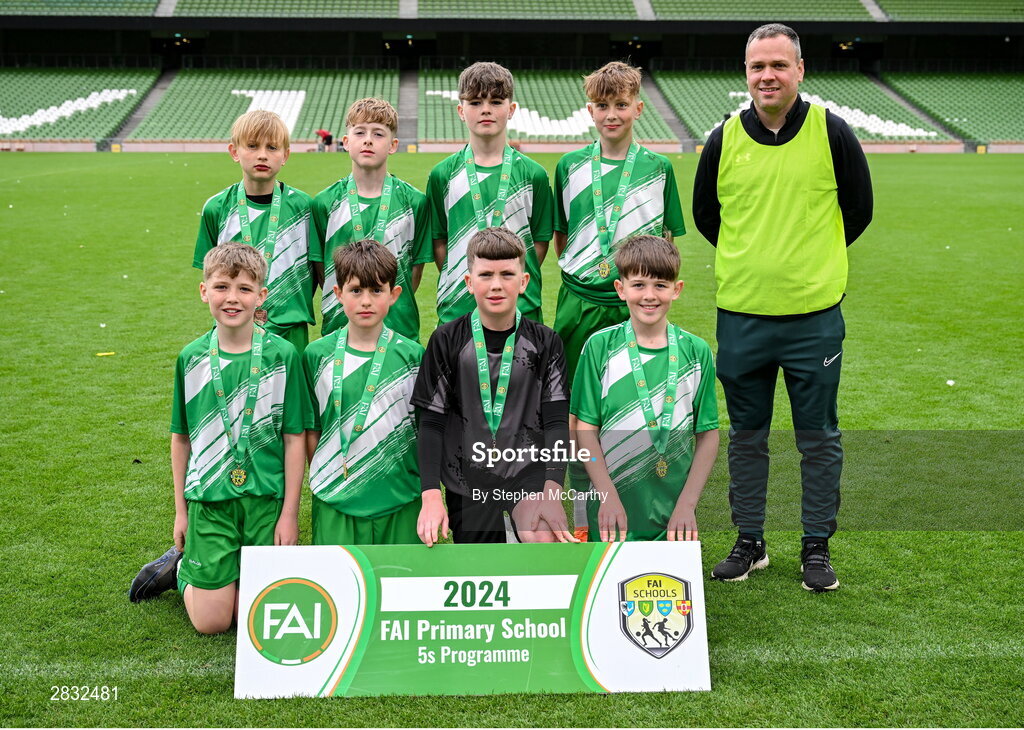 29 May 2024; St Joseph’s PS, Ballinrobe, Mayo, during the FAI Primary 5s Finals day at Aviva Stadium in Dublin. Photo by Stephen McCarthy/Sportsfile