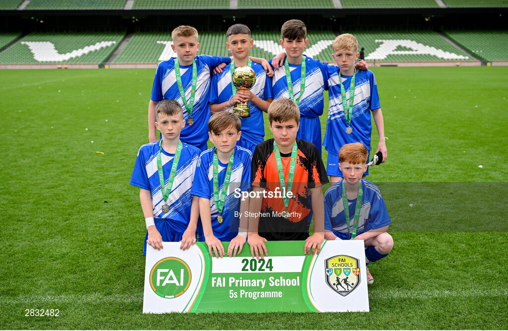 29 May 2024; St Declan’s NS, Ashbourne, Meath, during the FAI Primary 5s Finals day at Aviva Stadium in Dublin. Photo by Stephen McCarthy/Sportsfile