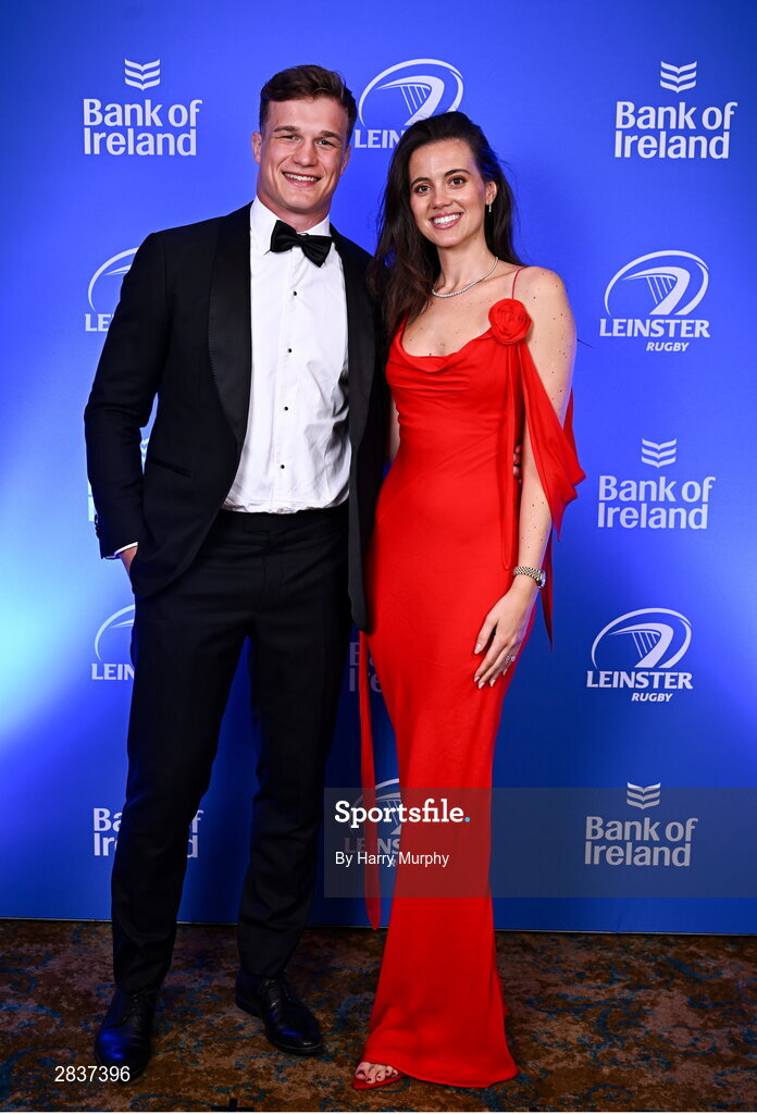 1 June 2024; Josh and Sophie van der Flier on arrival at the 2024 Leinster Rugby Awards Ball at The InterContinental Hotel in Dublin. Photo by Harry Murphy/Sportsfile