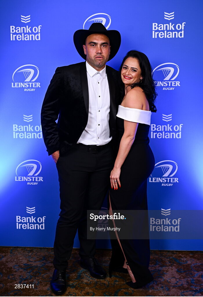 1 June 2024; Charlie and Gaynor Ngatai on arrival at the 2024 Leinster Rugby Awards Ball at The InterContinental Hotel in Dublin. Photo by Harry Murphy/Sportsfile