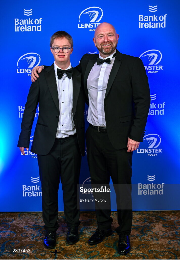 1 June 2024; Andrew McCarthy and Jim Bastick on arrival at the 2024 Leinster Rugby Awards Ball at The InterContinental Hotel in Dublin. Photo by Harry Murphy/Sportsfile