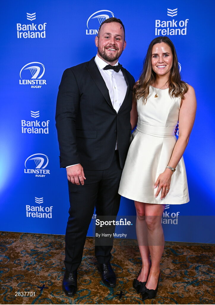 1 June 2024; Ed Byrne and Rebecca Long during the 2024 Leinster Rugby Awards Ball at The InterContinental Hotel in Dublin. Photo by Harry Murphy/Sportsfile