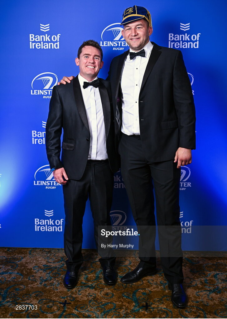 1 June 2024; Paul Cahill and Ross Molony during the 2024 Leinster Rugby Awards Ball at The InterContinental Hotel in Dublin. Photo by Harry Murphy/Sportsfile