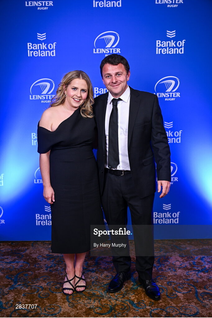 1 June 2024; Karen and Robert Bligh on arrival at the 2024 Leinster Rugby Awards Ball at The InterContinental Hotel in Dublin. Photo by Harry Murphy/Sportsfile
