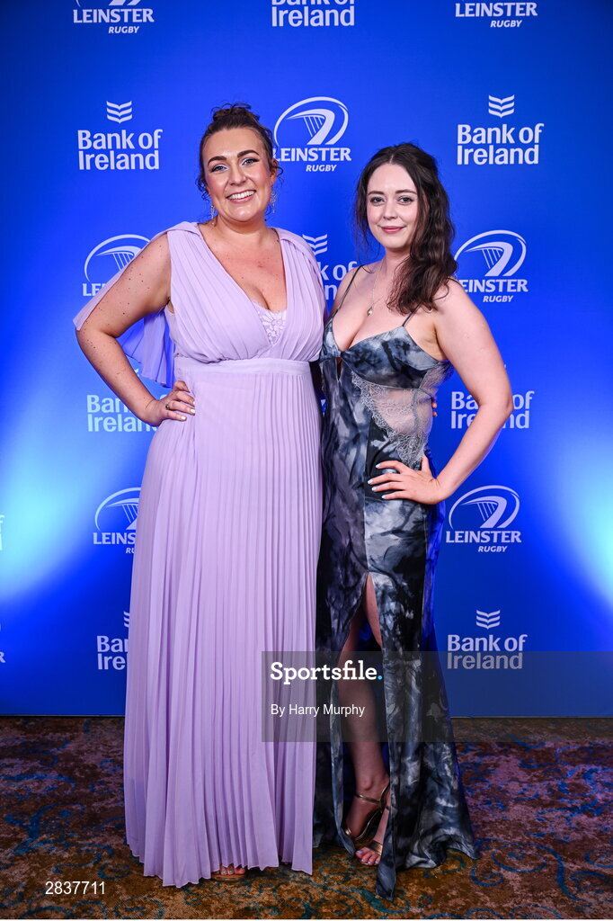 1 June 2024; Lisa McEntee and Jenny O'Brien on arrival at the 2024 Leinster Rugby Awards Ball at The InterContinental Hotel in Dublin. Photo by Harry Murphy/Sportsfile