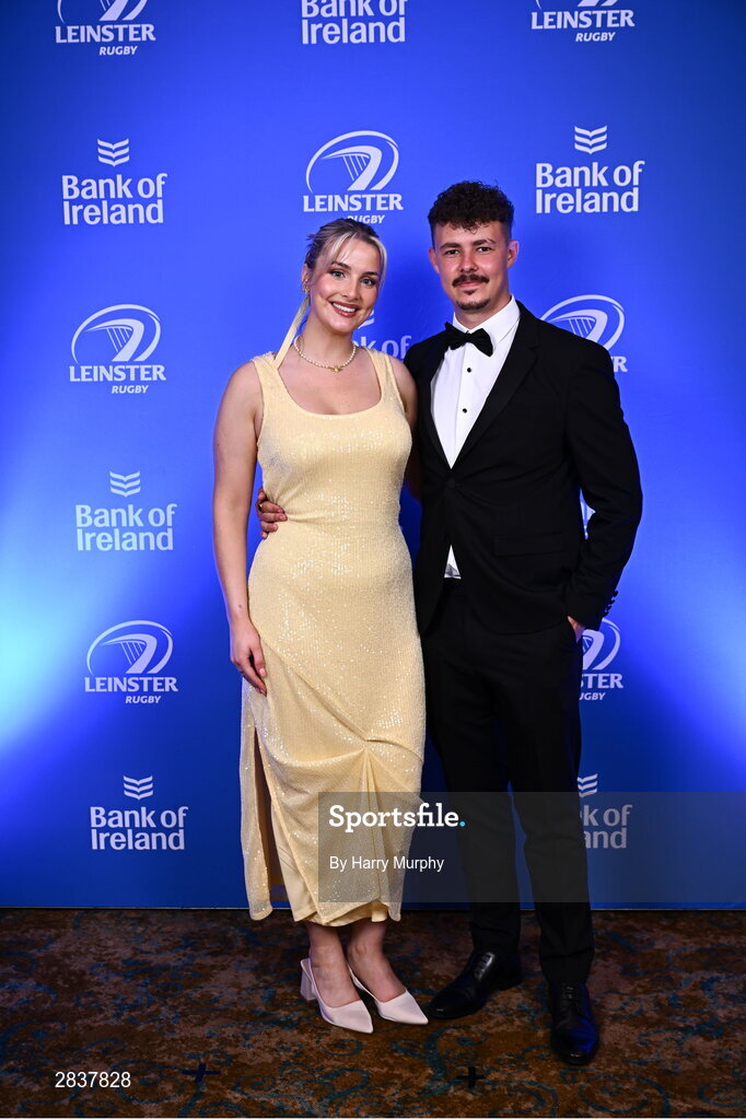 1 June 2024; Tom O'Sullivan and Aoife Conway on arrival at the 2024 Leinster Rugby Awards Ball at The InterContinental Hotel in Dublin. Photo by Harry Murphy/Sportsfile