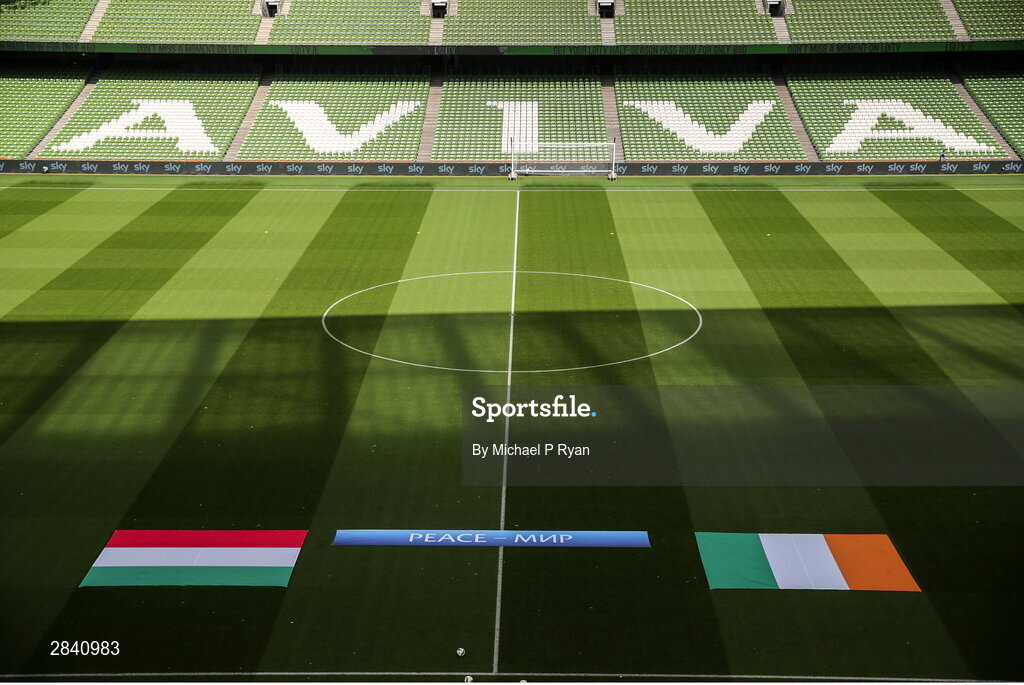 4 June 2024; A general view inside the stadium before the international friendly match between Republic of Ireland and Hungary at Aviva Stadium in Dublin. Photo by Michael P Ryan/Sportsfile