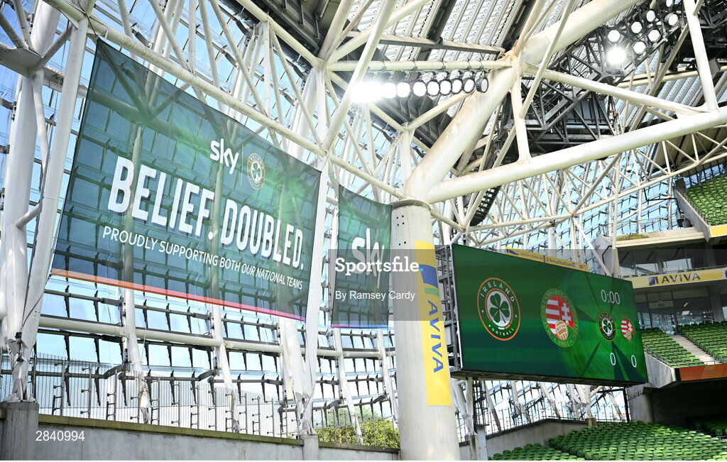 4 June 2024; A general view before the international friendly match between Republic of Ireland and Hungary at Aviva Stadium in Dublin. Photo by Ramsey Cardy/Sportsfile