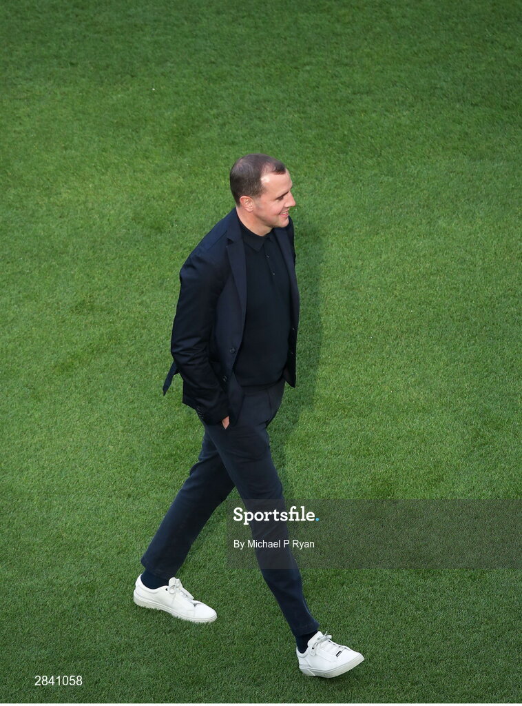 4 June 2024; Interim head coach John O'Shea before the international friendly match between Republic of Ireland and Hungary at Aviva Stadium in Dublin. Photo by Michael P Ryan/Sportsfile