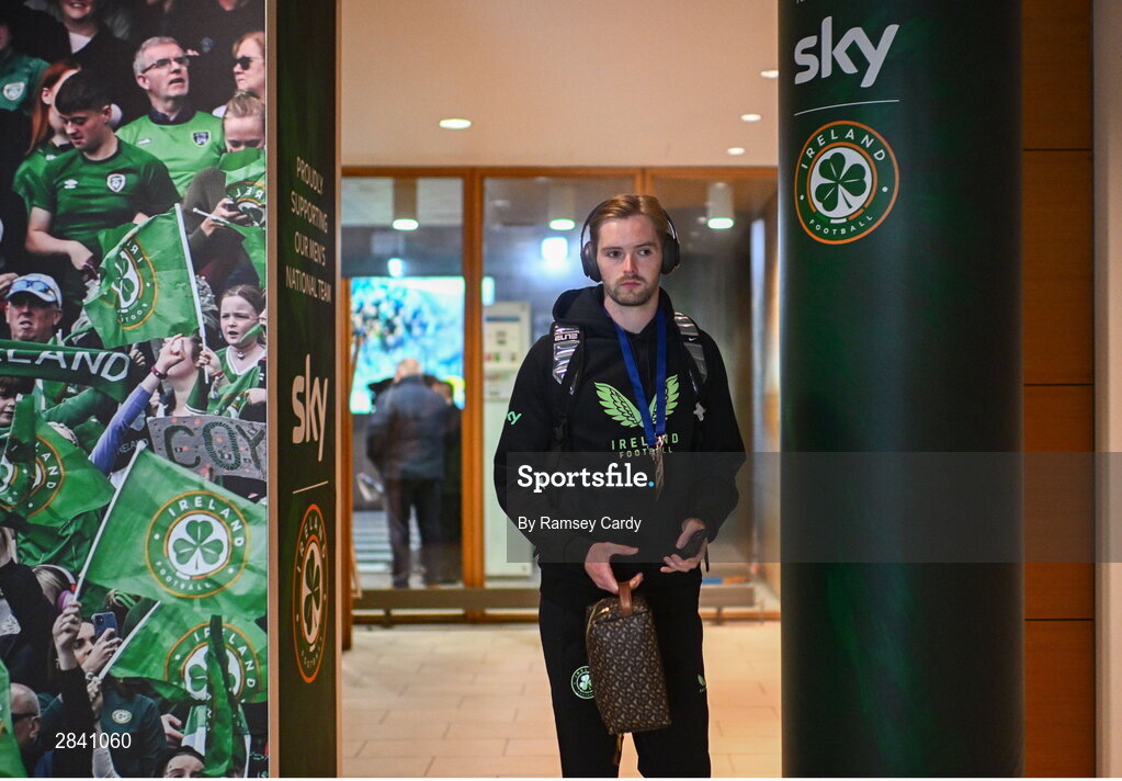 4 June 2024; Republic of Ireland goalkeeper Caoimhin Kelleher arrives before the international friendly match between Republic of Ireland and Hungary at Aviva Stadium in Dublin. Photo by Ramsey Cardy/Sportsfile