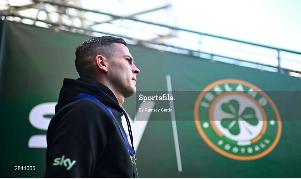 4 June 2024; Josh Cullen of Republic of Ireland before the international friendly match between Republic of Ireland and Hungary at Aviva Stadium in Dublin. Photo by Ramsey Cardy/Sportsfile