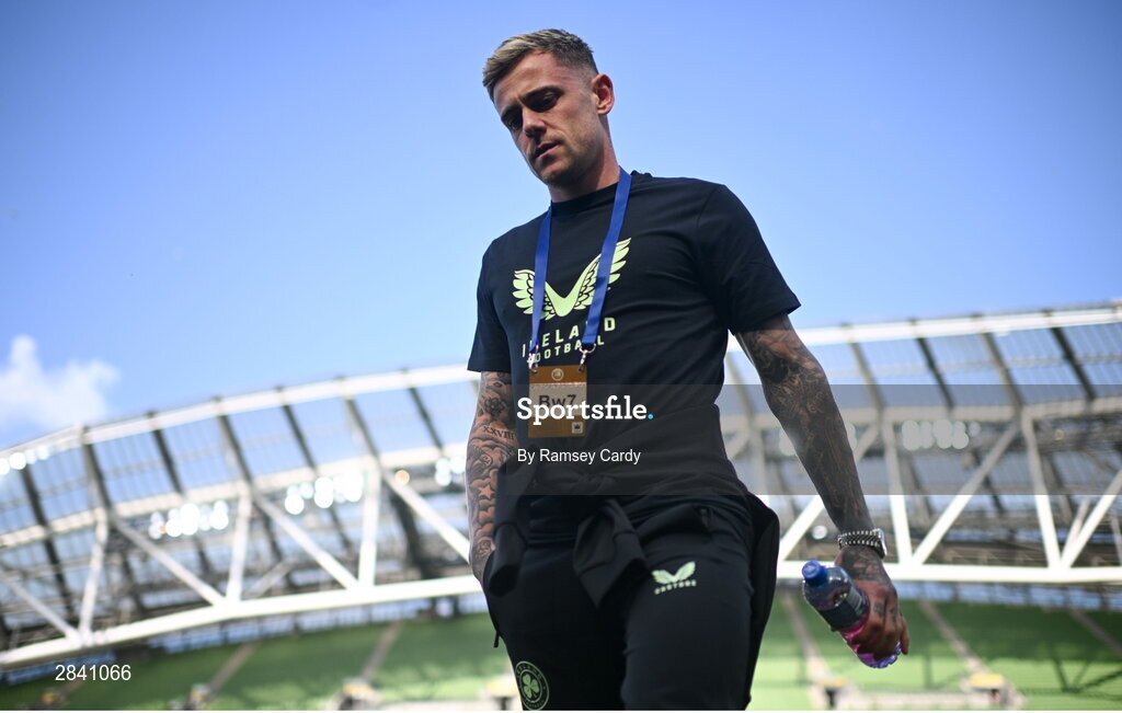 4 June 2024; Sammie Szmodics of Republic of Ireland walks the pitch before the international friendly match between Republic of Ireland and Hungary at Aviva Stadium in Dublin. Photo by Ramsey Cardy/Sportsfile