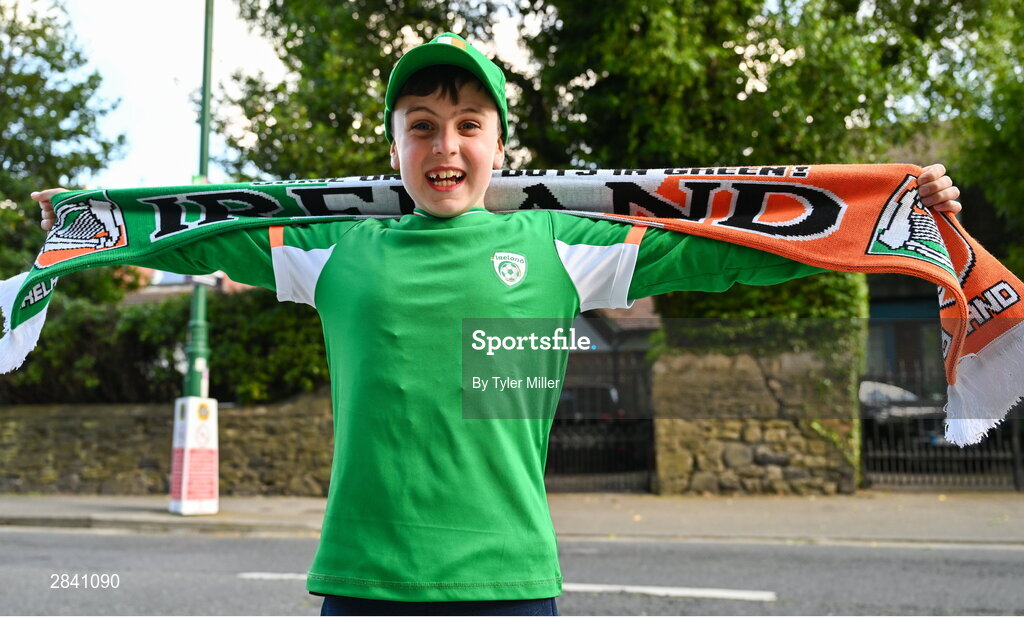 4 June 2024; Republic of Ireland supporter Rueben Cohen before the international friendly match between Republic of Ireland and Hungary at Aviva Stadium in Dublin. Photo by Tyler Miller/Sportsfile