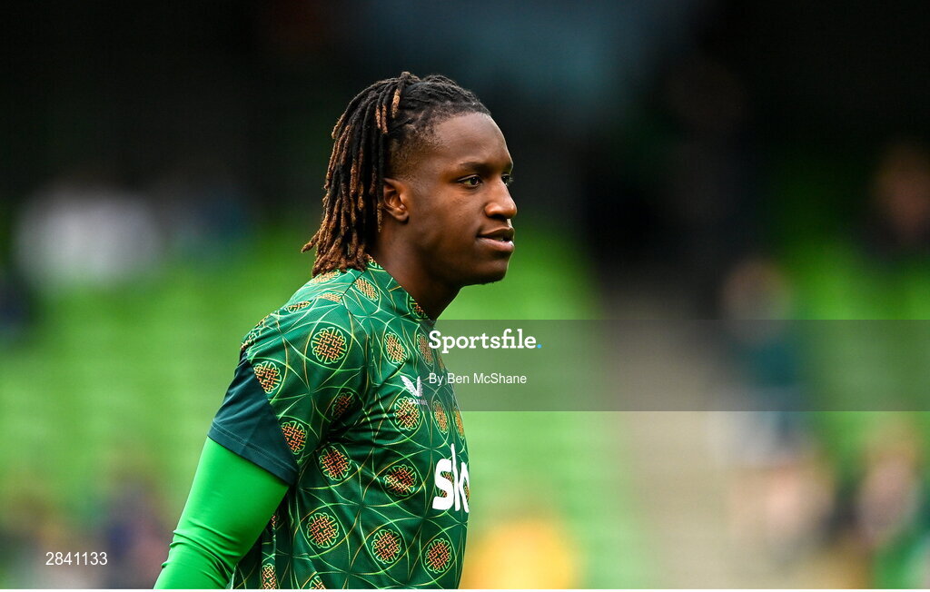 4 June 2024; Bosun Lawal of Republic of Ireland before the international friendly match between Republic of Ireland and Hungary at Aviva Stadium in Dublin. Photo by Ben McShane/Sportsfile