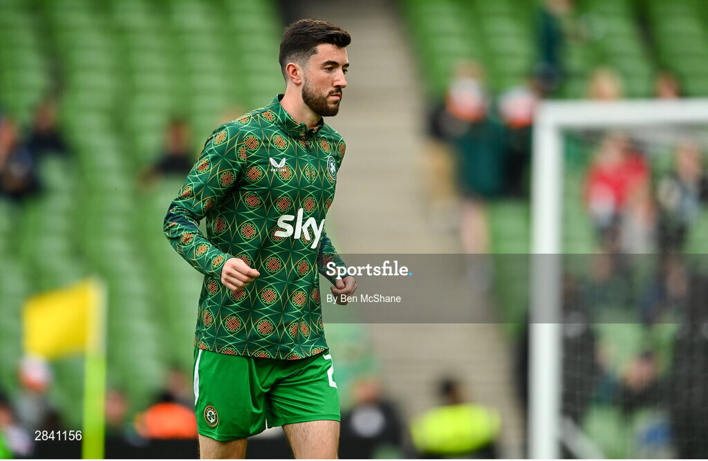 4 June 2024; Finn Azaz of Republic of Ireland before the international friendly match between Republic of Ireland and Hungary at Aviva Stadium in Dublin. Photo by Ben McShane/Sportsfile