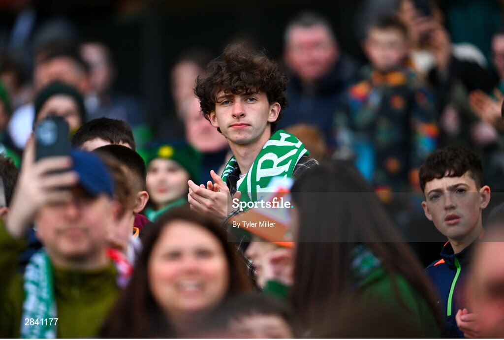4 June 2024; Republic of Ireland supporters before the international friendly match between Republic of Ireland and Hungary at Aviva Stadium in Dublin. Photo by Tyler Miller/Sportsfile